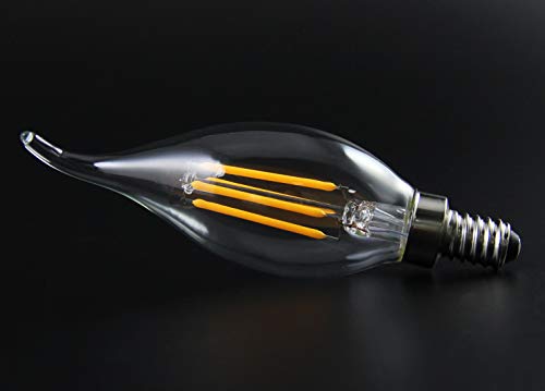 Brimax Dimmable E12 Led Chandelier Light Bulbs, 4W To Replace 25W/40W Candelabra Base Bulb, 2700K Soft Warm White, C35T Small Base Vintage Type B Light Bulb, Flame Tip, For Indoor And Outdoor, 6 Pack #TOP1