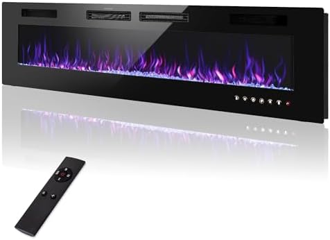 Sophia & William 72 Inch Ultra-Thin Electric Fireplace Insert & Wall Mounted, Ultra Slim 3.19" Fireplace Heater with Remote Control, Low Noise, Flame Color Adjustable - Thumbnail 2