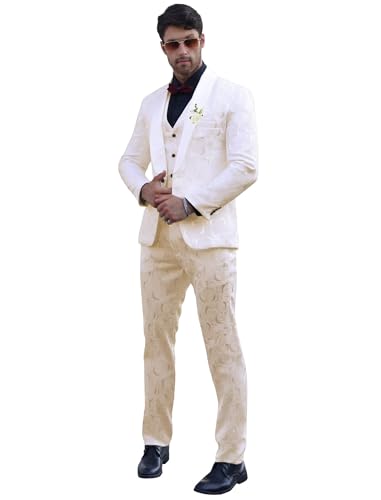 Wemaliyzd Suits Men Regular Fit Wedding Suits for Men Prom Dinner Party Blazer Jacket Vest Pants Set
