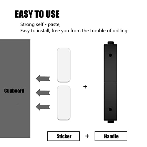DBTHTSK 10 Pack Self-Stick Push Pull Helper ABS Plastic Wardrobe Handle Instant Cabinet Drawer Furniture Handles (Black) by DBTHTSK - Image 3