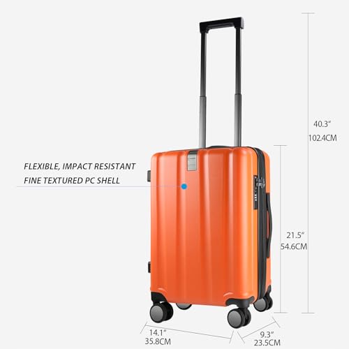 KROSER Carry On Luggage with Spinner Wheels & Built-in TSA Lock, Durable Suitcase Rolling Luggage - Image 4