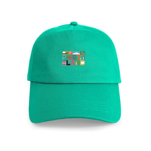 CafePress Unique Portland Block by Block Cap Unique Adjustable Baseball Hat Green