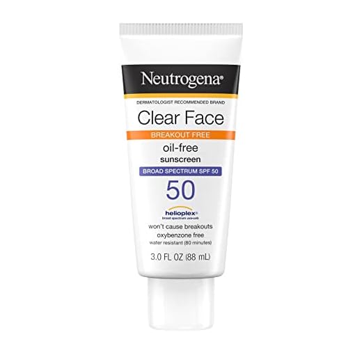 Neutrogena Clear Face Liquid Lotion Sunscreen for Acne-Prone Skin, Broad Spectrum SPF 50 UVA/UVB Protection, Oil-, Fragrance- & Oxybenzone-Free Facial Sunscreen, Non-Comedogenic, 3 fl. oz