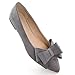 TN TANGNEST Women Fashion Bowknot Flats Comfort Pointed Toe Dress Shoes Grey 38(6.5) 2