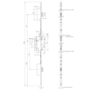 Metalux AMAZONE - Serrure de porte 3 points à Encastrer compatible avec la plupart des portes aux normes actuelles Réversible sans démontage Certification NF-QC