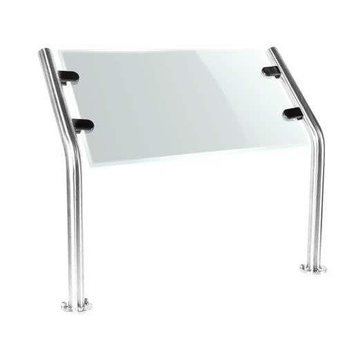 Sylvan Sneeze Guard - Buffet Food Guard & Customer Sneeze Shield Support Brackets - 2 Stainless Steel Posts
