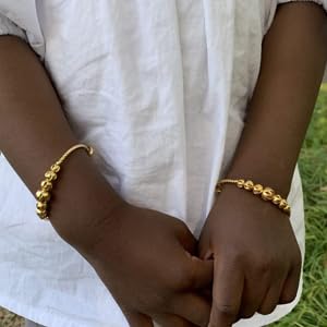 Image of Ethlyn 2Pcs /Lot Kids Jewelry Gold Plated Adjustable Beads Bracelet Bangle Birthday Christmas Gifts for Girls 4years old