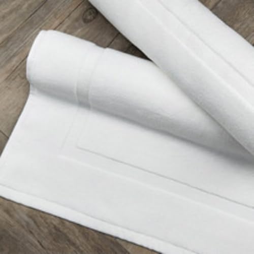HOUSEGADS 100% Cotton Bath Mats Terry Towelling Soft Touch Hotel Quality Shower Bathroom Mat Bath Floor Towel - Highly Absorbent and Machine Washable - Foot Towel - Door mat (1, White) - Image 4