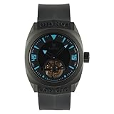 LONGIO Volcan Tourbillon Watch – Mechanical Tourbillon Movement, Titanium DLC Case, Precision Engineering, Ergonomic Rubber Strap, Men’s High-Performance Timepiece
