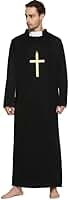 Fantasia Roupa Padre Adulto Festa Junina Halloween Com Crucifixo