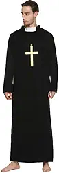 Fantasia Roupa Padre Adulto Festa Junina Halloween Com Crucifixo