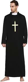 Fantasia Roupa Padre Adulto Festa Junina Halloween Com Crucifixo