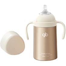 gb Ultra-Light Baby Stainless Steel Insulated Bottle with Breast-Like Pacifier, 5-Layer Insulation, Leak-Proof Vacuum Insulated Water Bottle with Handle, 300ml, for Infants & Toddlers