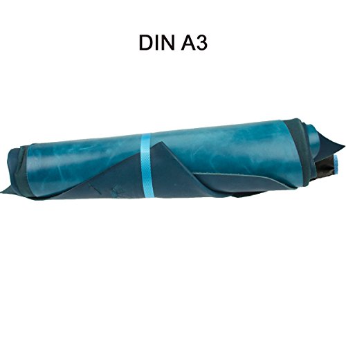 Langlauf Cuir Cache 1 kg -Teintes de Bleu Assortiment- Scraps A3 Taille - Chutes Tissus Loisirs créatifs Pièces, Toute Embarcation Travail e.g Réparation Sacs, Meubles. 100% Véritable! by