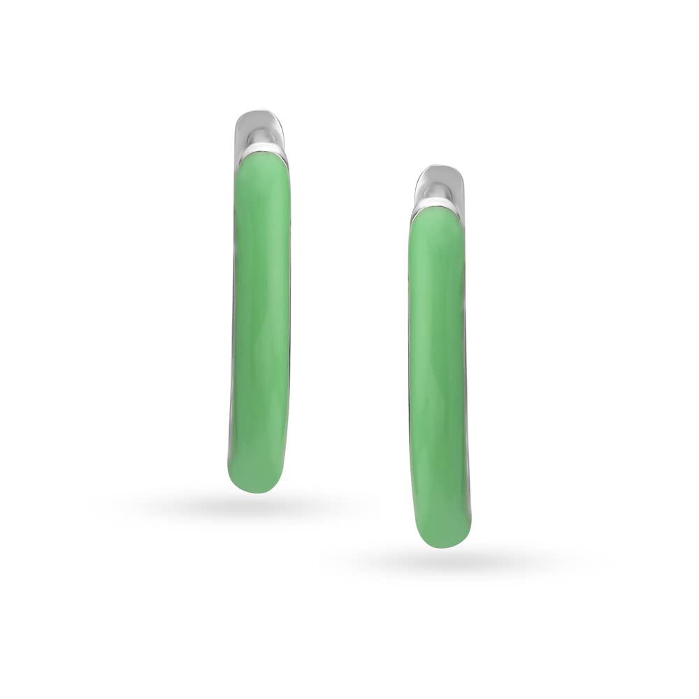 Mia by Tanishq 92.5 Silver Graceful Glam Hoop Earrings with Cubic Zirconia