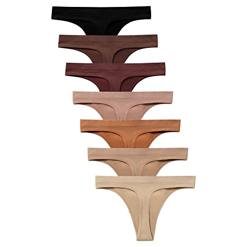 Image of SHARICCA Seamless Thongs for Women Sexy Breathable No Show Thong Underwear Women Multiple Pack