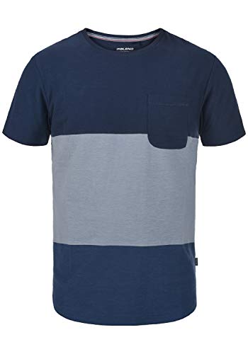 b BLEND Sebastian Herren T-Shirt Kurzarm Shirt mit Rundhalsausschnitt aus 100% Baumwolle, Größe:XXL, Farbe:Dress Blues (194024) Cover