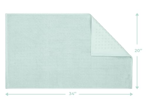 Image of Cotton Paradise 100% Cotton Turkish Bathmat Rug, Soft Absorbent Quick Dry Non Slip, 20x34 Bathmat Rug, Mint Green