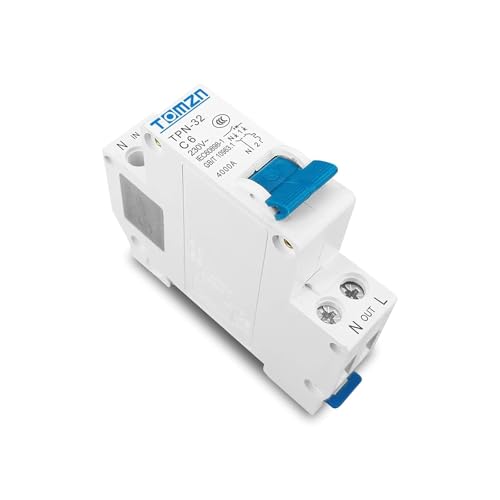 Mini disyuntor MCB TPN 1P+N interruptor de aire doméstico en riel DIN de 16A y 25A