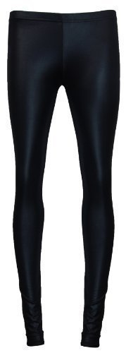 Leggings ajustés effet mouillé femme noir M fini brillant sans inconfort