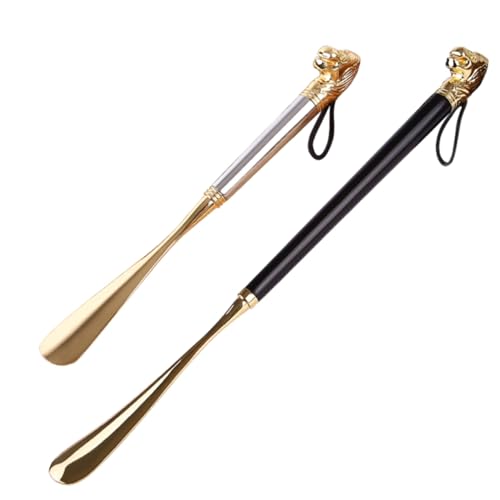 Chausse-pied long manche Healvian en métal pour enfiler ses chaussures sans mal de dos noir