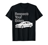 Russ Designs Respect Your Elders Vintage Euro - 3 Unisex Adult Black Cotton Polyester Short Sleeve T-Shirt S