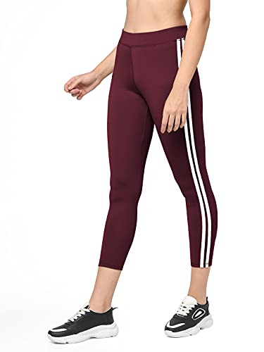 Image of SHARK TRIBE Yoga Gym Workout and Sports Side Striped Tights for Women
