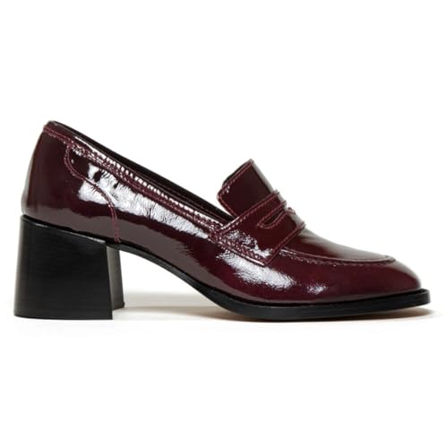 Image of SHODENSE Women Vintage Chunky Heel Loafers Pumps Platform Round Closed Toe Oxford Shoes Burnished Patent Matte Suede Slip On Dress Loafer Block Stacked Heels Office Formal Work Business 4-11 M US
