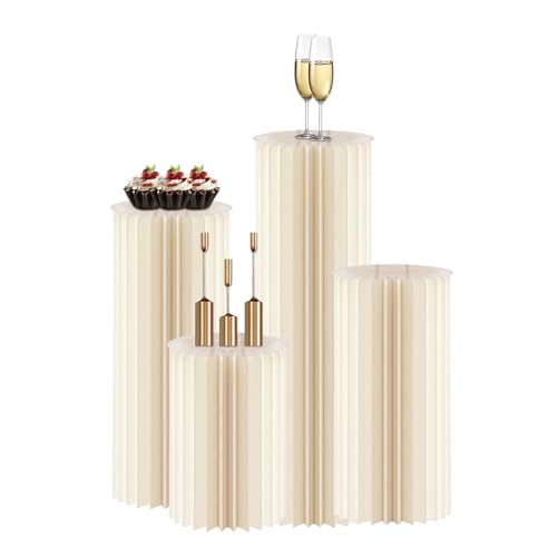 OYKSHDF 4Pack Cylinder Stands for Party, Foldable...