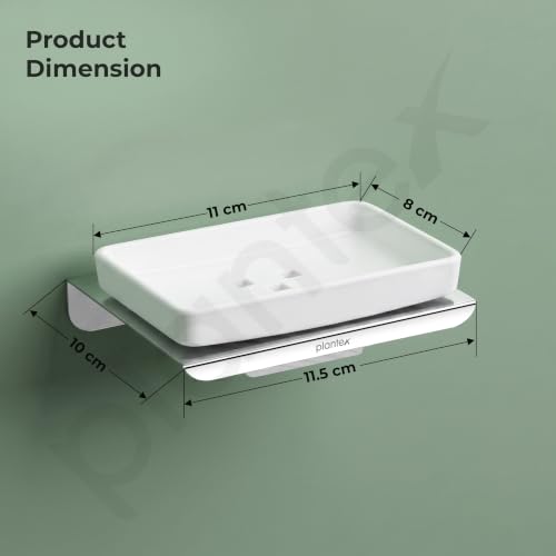 Image of Plantex Stainless Steel with ABS Material Wall Mounted Soap Holder /Soap Case Holder for Bathroom /Bathroom Accessories - (Chrome)
