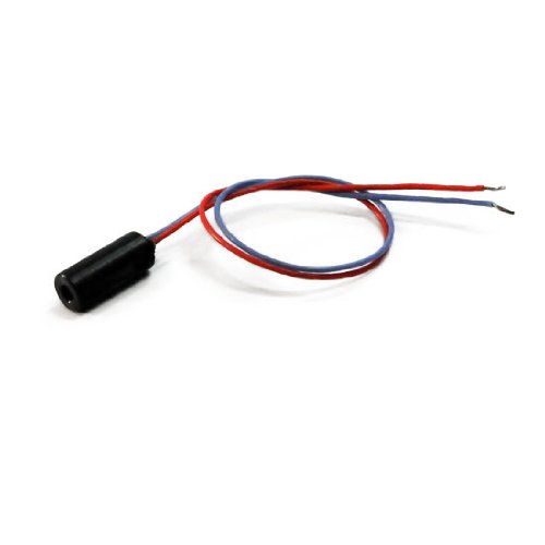 Punktlaser, rot, 650 nm, 0.4 mW, 3 V DC, Ø5x12 mm, Laserklasse 1, Fokus fixed (100mm), Kabellänge 100 mm - 70120240