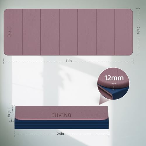 Image of Foldable Yoga Mat (12mm) Exercise Mats for Home Workout,Comfortable and Durable,Thick-Portable Folding Mat,Non Slip,Pilates Mat Thick,Outdoor Use,Meditation,Travel,Camping(71 inchx24 inch x0.47 inch)