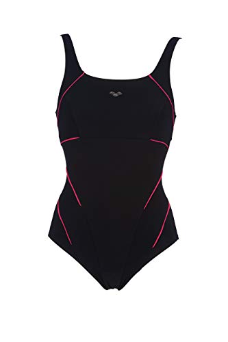 ARENA - Bañador para Mujer Bodylift Jewel Low C Cup, Mujer, Traje de baño de una Sola Pieza, 2A085, Negro y Azul, 42