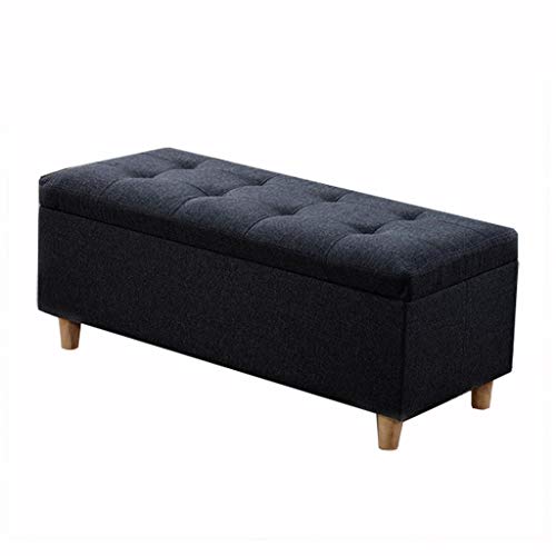 Taburete creativo de madera maciza para cambiar zapatos, mesa de té, taburete bajo, taburete pequeño, taburete cuadrado para el hogar, taburete de extremo de cama, color sólido (color: negro, tamaño