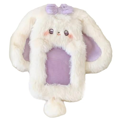 Plush Photocard Holder Bus Card Protector Lovely Cartoon Rabbits Photo Sleeve Credit Card Holder for Woman Girl