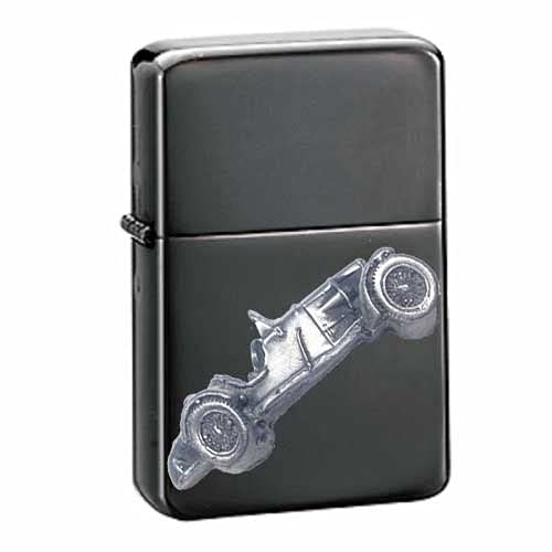 Briquet tempête à essence classique NE ref140 noir rechargeable avec couvercle rabattable effet étain