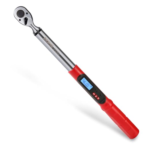 3/8 Inch Drive Professional Digital Torque Wrench 6.8-135N.M (5.02-99.57FT. LB), Electric Torque Wrench with Buzzer& LED Indicator& Preset Value& Data Storage, for Bike/Motorcycle/Auto Repair