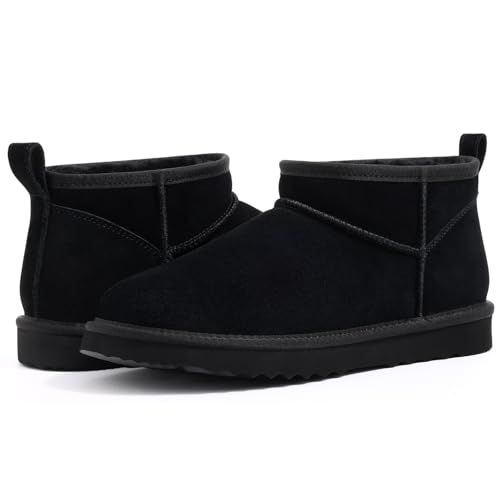 bebealy Suede Mini Boots for Women Winter Fuzzy Snow Boots Short Ankle Boot with Fur Lined, Black EU 38 by bebealy - Image 7