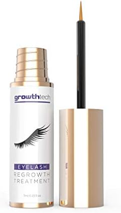 GrowthTech - Eyelash Growth Enhancer Serum - Enhancing Rapid Regrowth Product - Thicker - Longer - And Fuller lashes that Grow - Castor Oil and Growing Enhancement Peptides - Thickening Booster