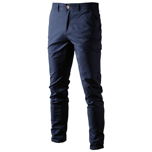 Men's Business Slim Fit Comfort Pants Breathable Straight Leg Casual Trousers Solid Classic Outdoor Pants