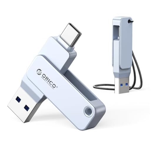 ORICO USB-Cand USB-A Flash Drive 150MB/S Metal Housing Swivel Design Support OTG Function 2 in 1 PenDrive 32GB for USB C and USB A Devices -EB05 BL