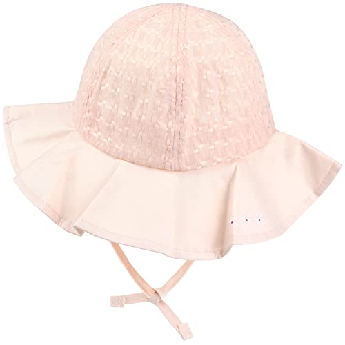 Lamdgbway Sombrero de sol para bebé para niñas con protección solar, gorro transpirable de ala ancha para niños pequeños, rosa, 2-4 Años Cover