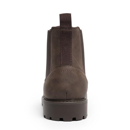Image of CGRRBW Men's Chelsea Boots Suede Leather Casual Cowboy Boots for Men | Elastic Side Panels, Pull-on, Round Toe, Slip-resistant Rubber Sole for Office, Weekend, Fashion Casual