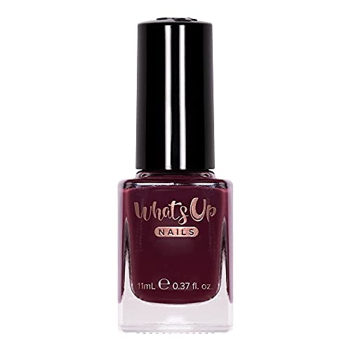 Whats Up Nails -Tasting Trip Nail Polish Dark Burgundy Brown Creme Lacquer Varnish Made In Usa 12 Free Cruelty Free Vegan Clean #TOP1