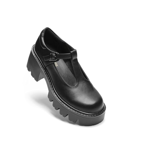 DREAM PAIRS Women's T-Strap Mary Jane Shoes Low Platform Chunky Block Heels Closed Toe Work Pumps Comfortable Round Toe Dress Wedding Party Shoes3