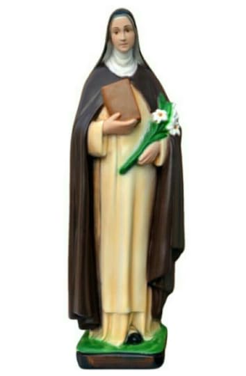 ArteSacraCaravaggio Statua di Santa Caterina, cm 40 (15,74 inches) in resina decorata a mano di produzione artigianale italiana