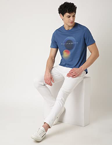 Image of Marks & Spencer Mens Printed Cotton Crew Neck Regular Fit T-Shirt