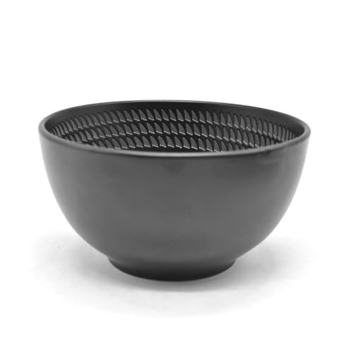 ECHTWERK 30-teiliges Vintage Kombiservice 'BlackStyle' Modern-Design, für 6 Personen, Geschirrset aus Steingut mit 6 x Speiseteller, 6 x Beilagenteller, 6 x Schüssel, 6 x Teetassen, 6 x Suppenteller