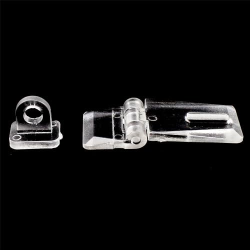 Image of TAODAN 10PCS 1.37 Inch Mini Acrylic Hinge Hasp with Buckle, Clear Hinge Latch Locking Hasp for Box Cabinet Drawer Fittings