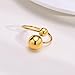FUTIMELY Chunky Ball Statement Rings,14K Gold Irregular Triple Round Ball Open Ring Fashion Thick Double Ball Knuckle Rings Party Trendy Minimalist Jewelry (Two Ball-Gold)